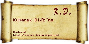 Kubanek Diána névjegykártya